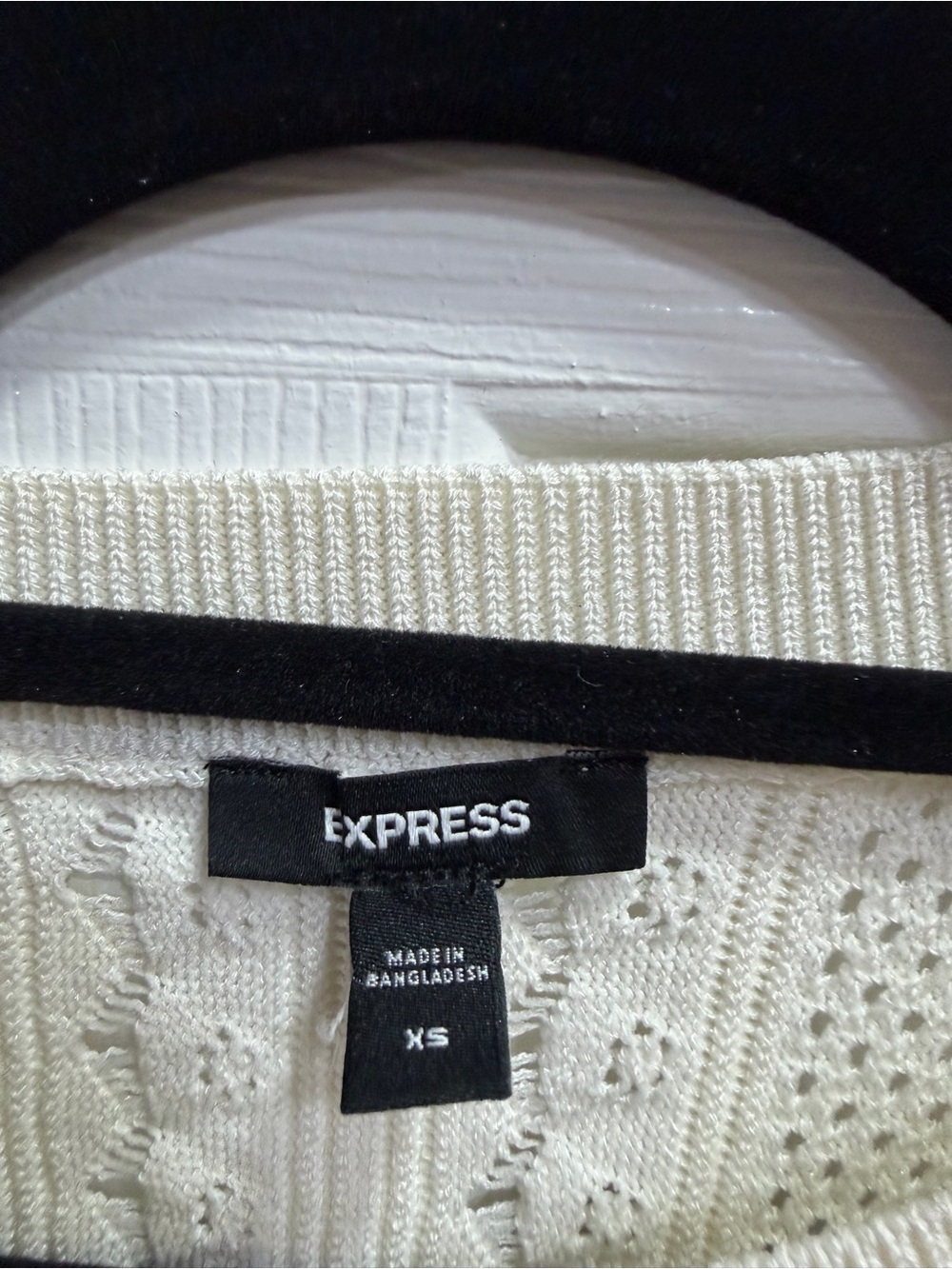 Express Cream Knit Pearl-Button Cardigan - Picture 3 of 4